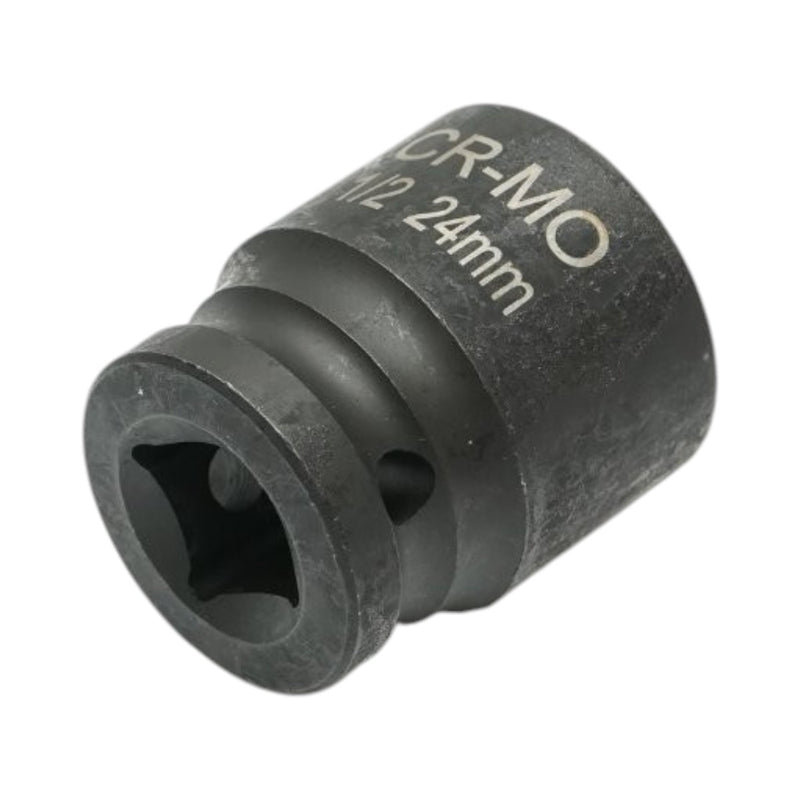 Bussola a impatto bi-esagonale da 24 mm/38 mm con attacco quadro da 1/2", in Cr-Mo Breckner Germany
