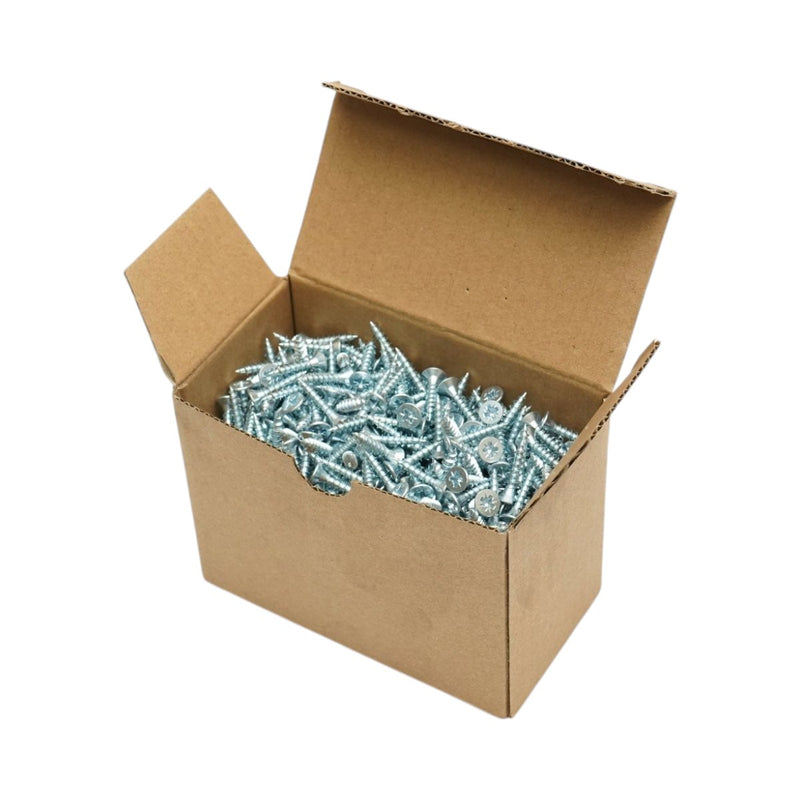 Vite autofilettante per legno 4x20 mm, testa svasata PZ2, acciaio zincato, 1000 pz/scatola