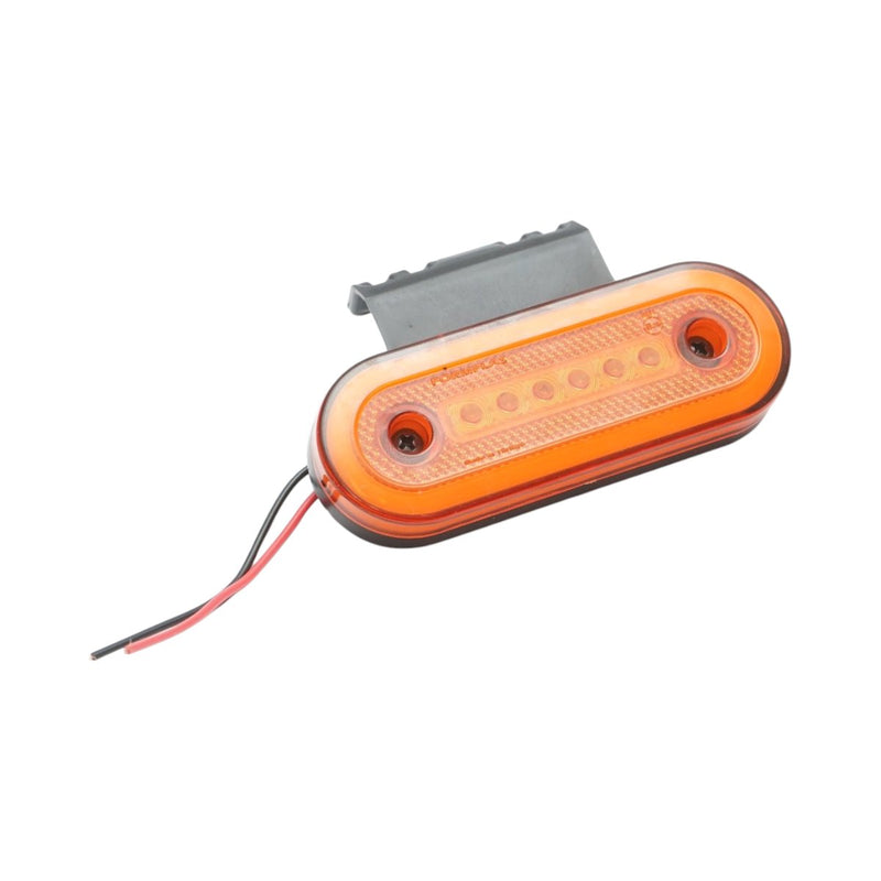 Luce di ingombro laterale ovale LED NEON, 12V-24V, ambra, 24 LED, con staffa, 115x44x16 mm Breckner Germany