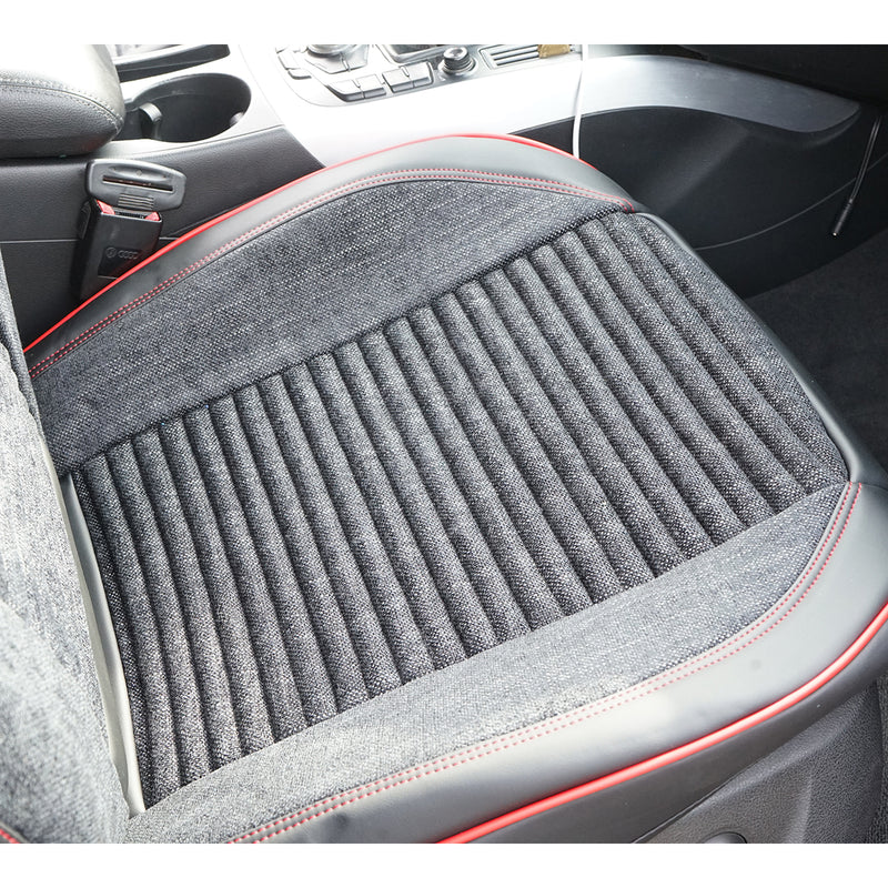 Set coprisedili auto universali premium nero-rosso, design ergonomico sportivo, pelle ecologica con inserti tessili, 11 pezzi
