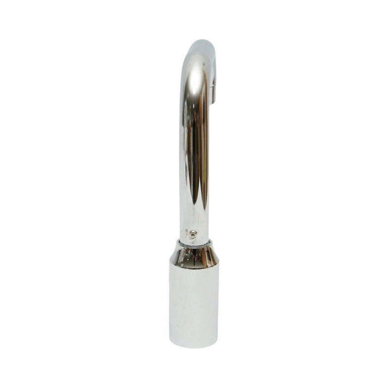 Miscelatore monocomando per lavello cucina con bocca girevole a U, finitura cromata lucida, acciaio inox, flessibili inclusi