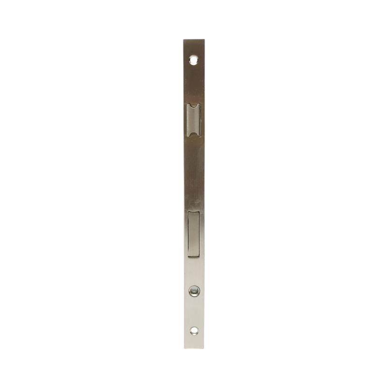 Serratura da infilare con scrocco, scatola 34x174 mm, frontale 16x240 mm, finitura nichel satinato, viti incluse