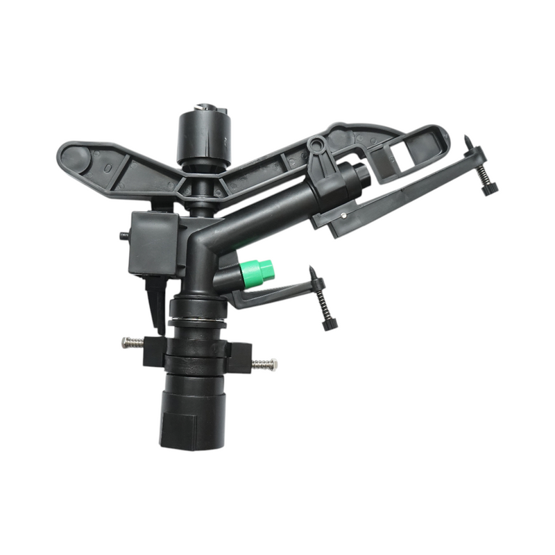 Irrigatore a battente regolabile con braccio oscillante, 2 ugelli, gittata 18–25 m, portata 75–82 l/min, attacco femmina da 1 pollice Breckner Germany