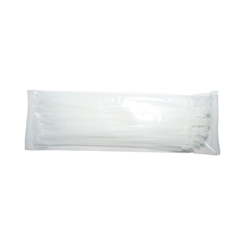 Fascetta in plastica bianca 3,6x250 mm, confezione da 100 pezzi (Longroad)