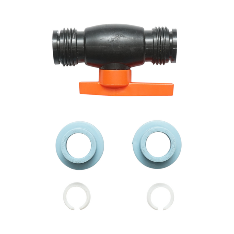 Valvola a sfera a compressione D20x20mm, PN16 bar per sistemi di irrigazione