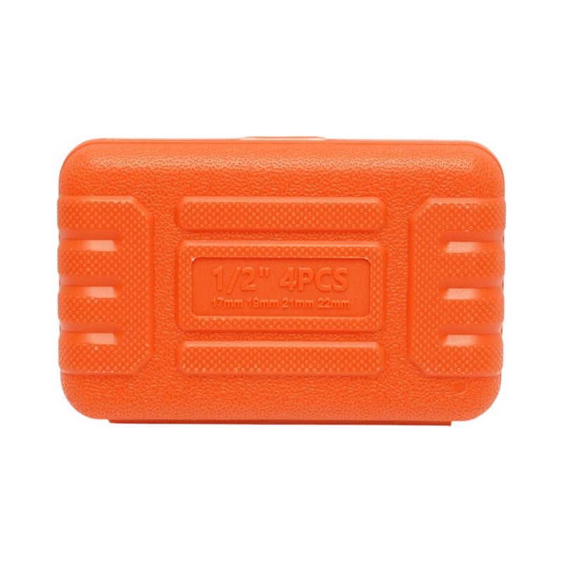 Set di bussole a impatto per dadi ruota con protezione per cerchi (17 mm, 19 mm, 21 mm, 22 mm; attacco da 1/2"; Cr-V) Breckner Germany