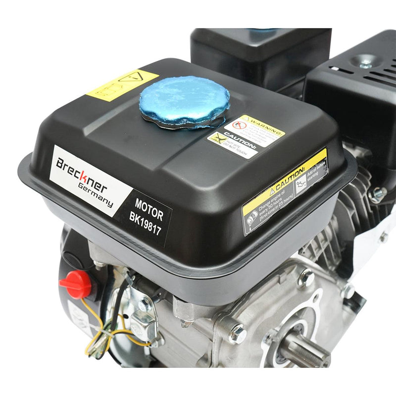 Motore a Scoppio 7.5 CV, Motore a Benzina 4 Tempi 242cc con Albero cilindrico scanalato Ø 25 mm e, Avviamento a Strappo Breckner Germany