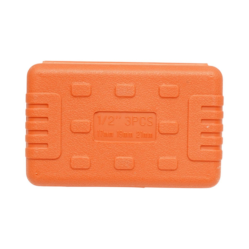 Set di bussole a impatto per dadi ruota con protezione per cerchi (17 mm, 19 mm, 21 mm; attacco da 1/2"; Cr-V) Breckner Germany
