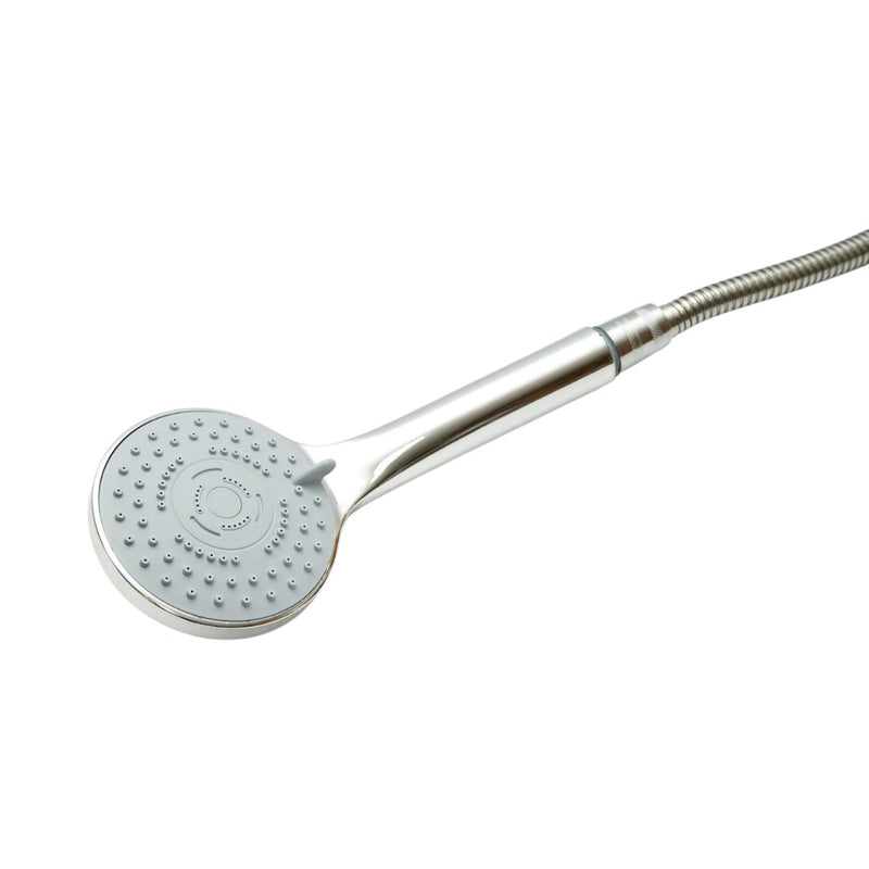 Set doccetta con flessibile zincato da 1,5 m, supporto a parete, 5 funzioni, finitura cromo lucido, materiale plastico, 92x230 mm