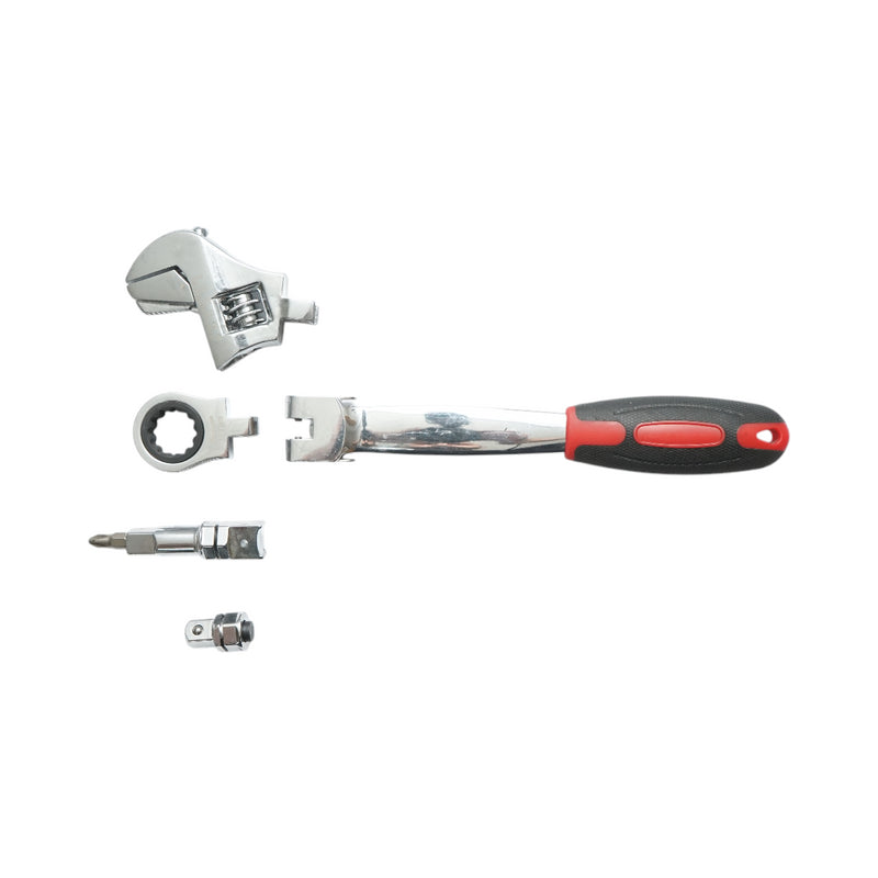 Set di chiavi a cricchetto ad anello 8-19 mm, chiave regolabile, esagonale, dritta, punte a croce 26 pezzi