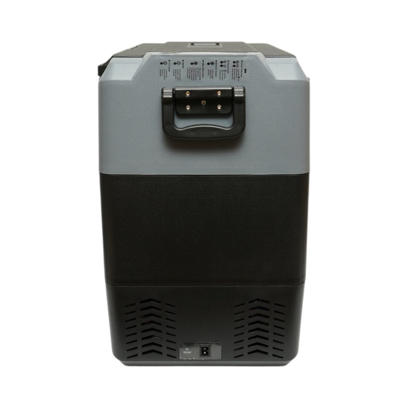 Frigorifero per auto 55L con compressore 12V-24V-220V, 60W, display LCD, doppia zona di raffreddamento, USB 630x390x590mm