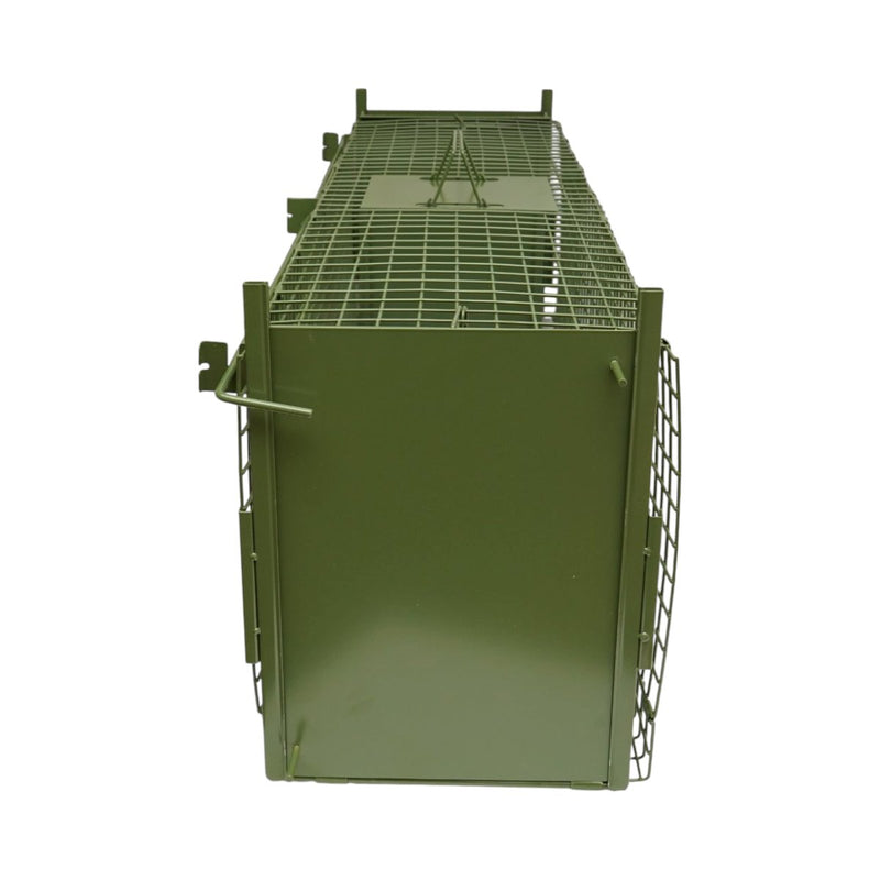 Gabbia trappola pieghevole in metallo per animali selvatici, 100x27x34 cm