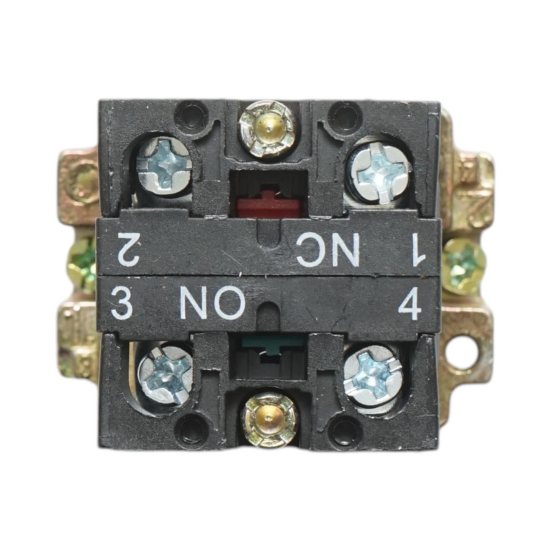 Pulsante in metallo rosso con ritorno 1NO+1NC, 400V/10A, LAY5 Breckner Germany