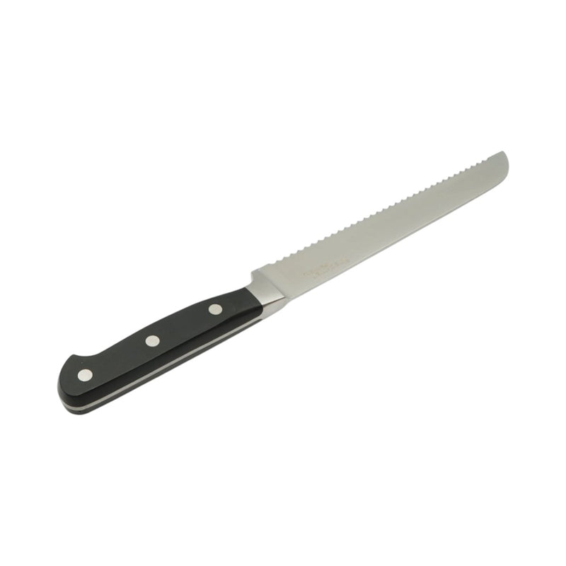 Coltello professionale per pane da 22 cm, lama in acciaio 5Cr15MoV, manico in ABS nero Breckner Germany