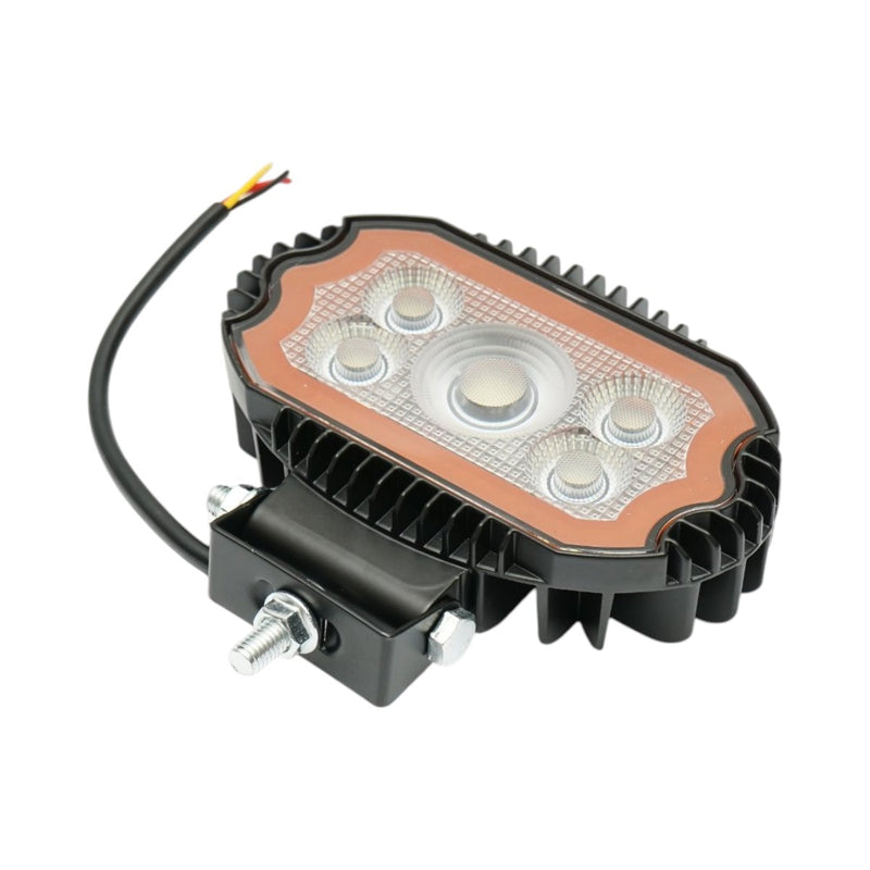 Faro da lavoro a LED ovale con DRL, 17 W, 9-36 V, 47 LED, bianco/giallo, corpo in alluminio 141x106x38 mm, IP67 Breckner Germany