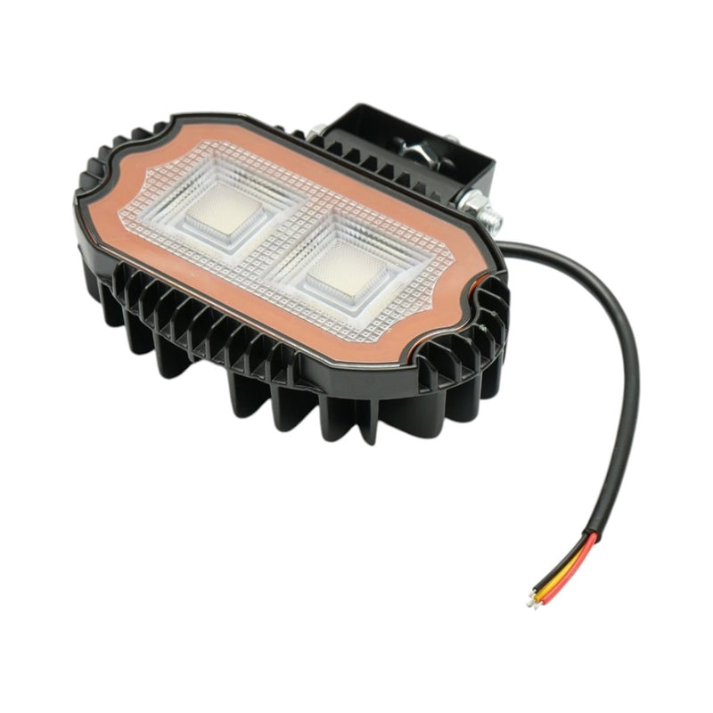 Faro da lavoro a LED ovale con DRL, 17 W, 9-36 V, 54 LED, bianco/giallo, corpo in alluminio, 141x106x38 mm, IP67 Breckner Germany