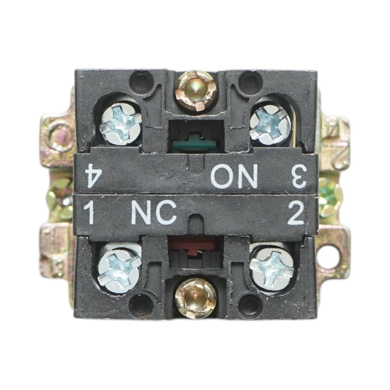 Pulsante in metallo verde con ritorno 1NO+1NC, 400V/10A, LAY5 Breckner Germany