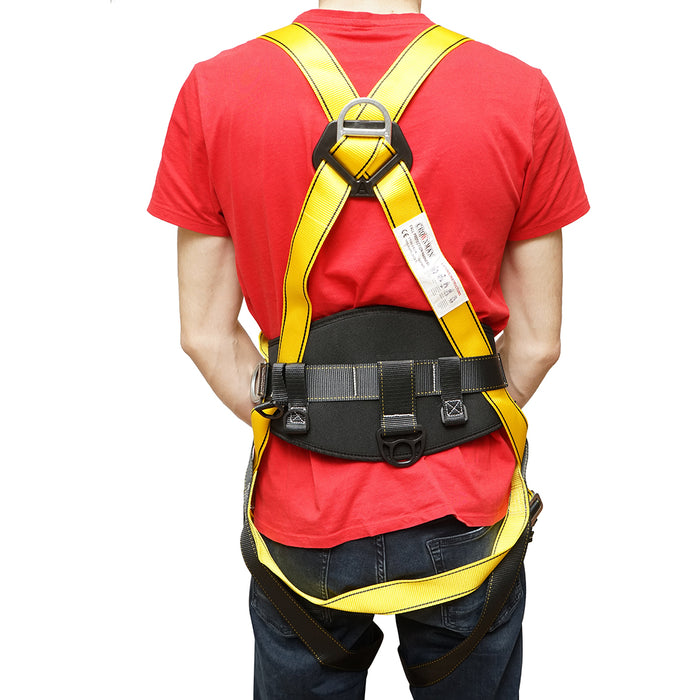 Cintura di sicurezza tipo imbracatura regolabile in 3 punti, 5 ganci, resistenza massima 2000 kg Crownman.