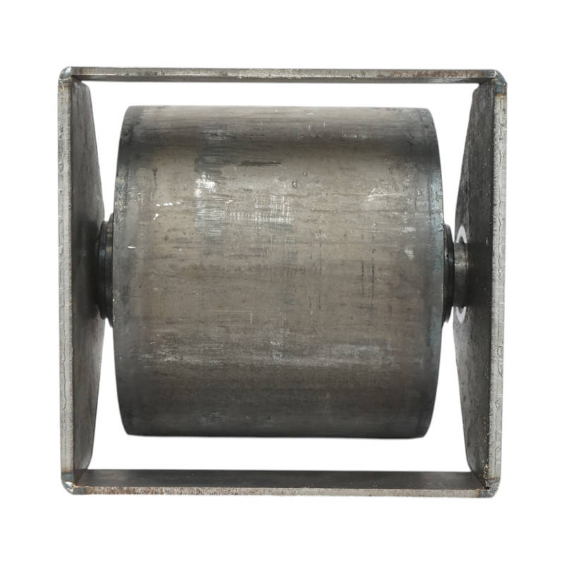 Rullo per contenitore ribaltabile, 200x178 mm, supporto da saldare, acciaio grezzo