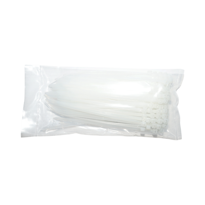 Collana in plastica bianca sfaccettata 3,6x150 mm, set da 100 pezzi Longroad