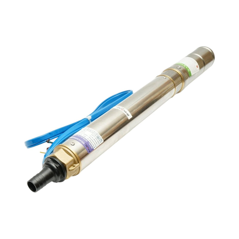 Pompa sommersa solare per acqua in acciaio inox, 1100 W, 110 V, Ø76 mm, portata 6 m³/h, motore Brushless, controller MPPT, prevalenza 84 m, modello 3SYD6-84-110-1100 Breckner Germany