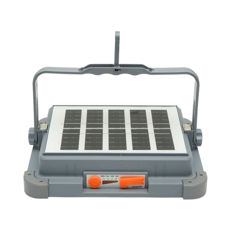 Faretto LED portatile da 100 W con pannello solare da 3 W, batteria da 3600 mAh, 6 modalità di illuminazione, magnete, gancio e funzione power bank USB (210x170x55 mm) Breckner Germany