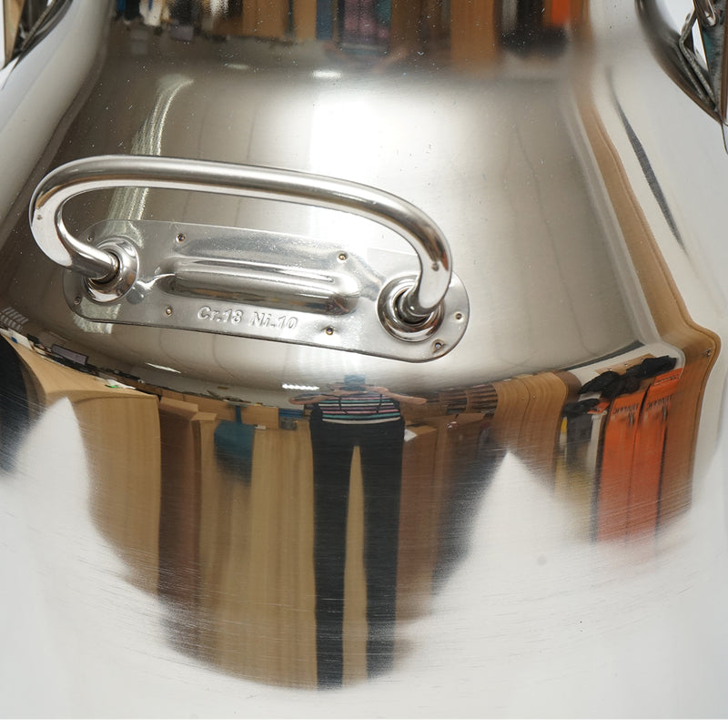 Bidone del latte in acciaio inox da 30 litri con coperchio per mungitrice Breckner Germany