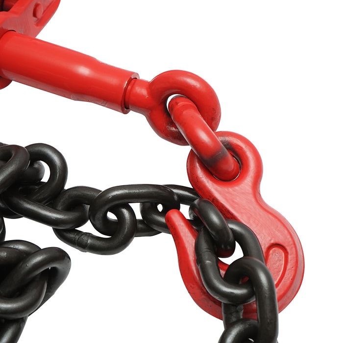 Catena di Ancoraggio con Tenditore a Cricchetto, Capacità di carico 10 tonnellate, lunghezza catena 4 metri, spessore maglia Ø 13 mm.