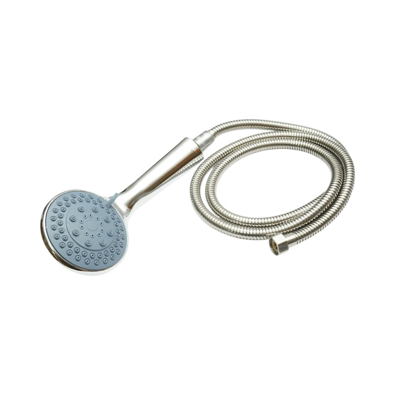 Set doccetta con flessibile zincato da 1,5 m, 5 funzioni, finitura cromo lucido, in plastica (100x240 mm)