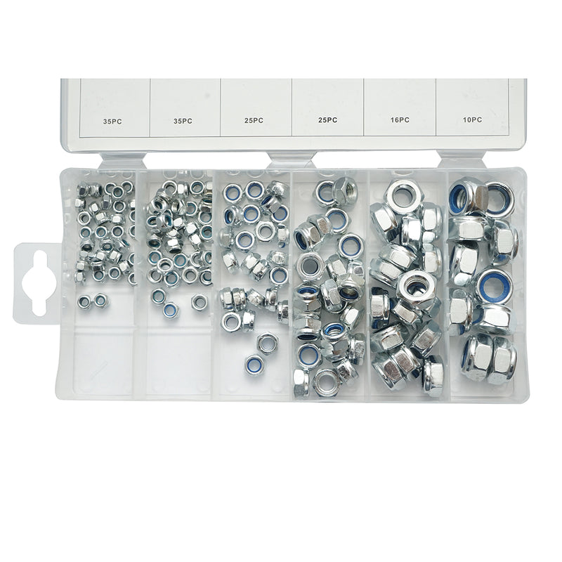 Set di dadi autobloccanti, 4–12 mm, 146 pezzi