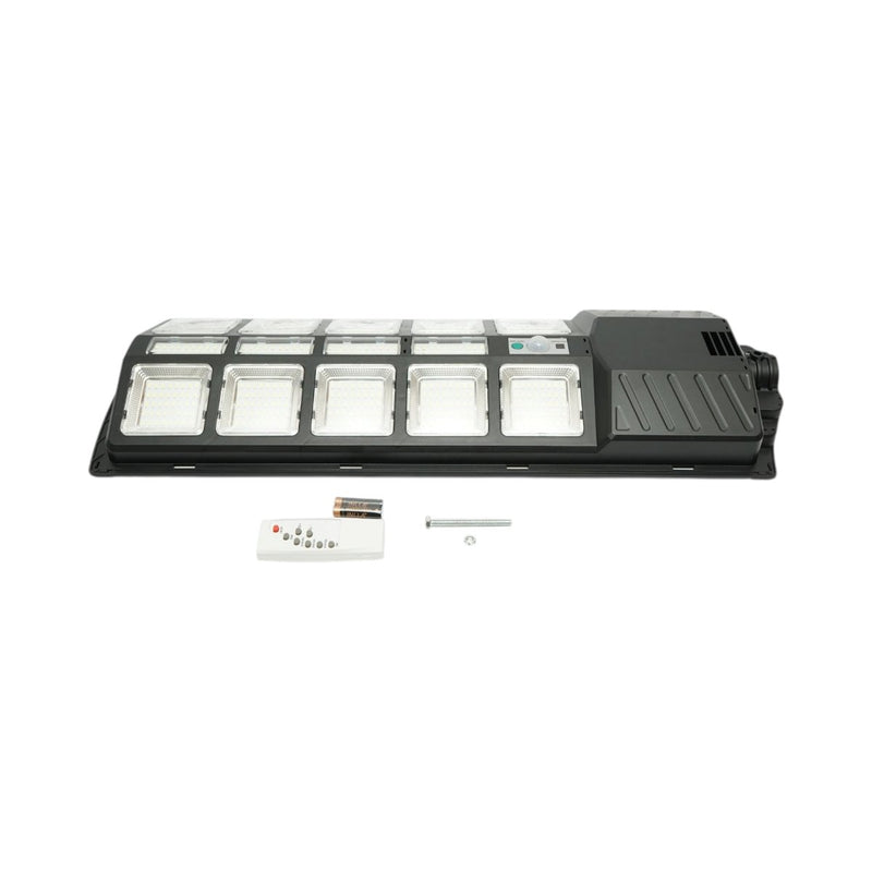 Lampione stradale solare a LED da 300 W con pannello solare da 15 W, batteria LiFePO4 da 12000 mAh, sensore di movimento, telecomando e supporto per palo (IP67) Breckner Germany