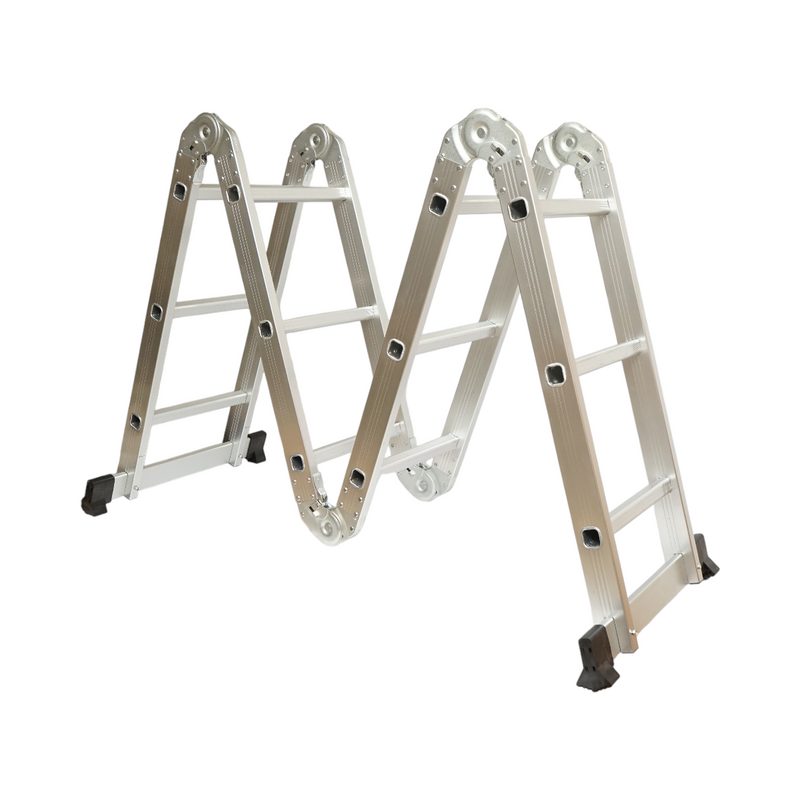 Scala multifunzione in alluminio da 3,7 m, 4x4 pioli, portata massima 150 kg