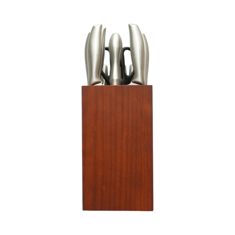 Set di coltelli da cucina da 16 pezzi con ceppo in legno, forbici e acciaino; lame in acciaio 3Cr13, manici in acciaio 18/0. Breckner Germany