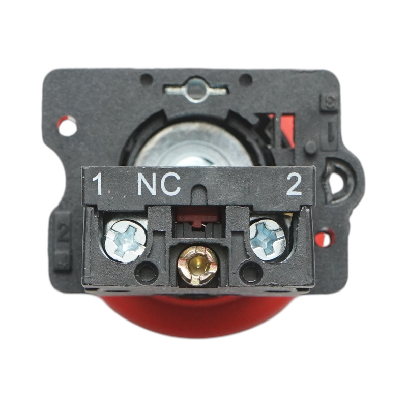 Pulsante di arresto di emergenza rosso con sblocco a rotazione e chiave 40 mm, 1 NC, 400 V/10 A LAY5 Breckner Germany