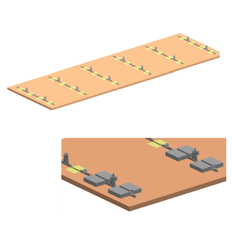 Sistema di montaggio completo e struttura per terrazza esposta a sud per 10 pannelli solari fotovoltaici, con inclinazione di 10 gradi. Breckner Germany