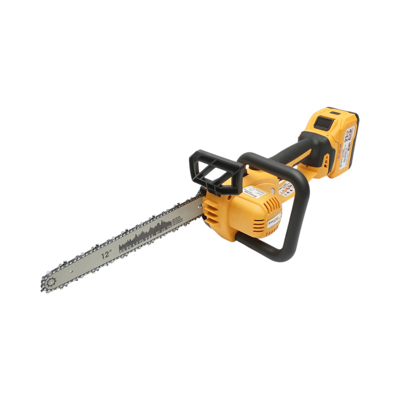 Motosega elettrica professionale da 1060 W con due batterie agli ioni di litio da 21 V e 6 Ah, motore brushless e barra da 12 pollici (300 mm). Breckner Germany