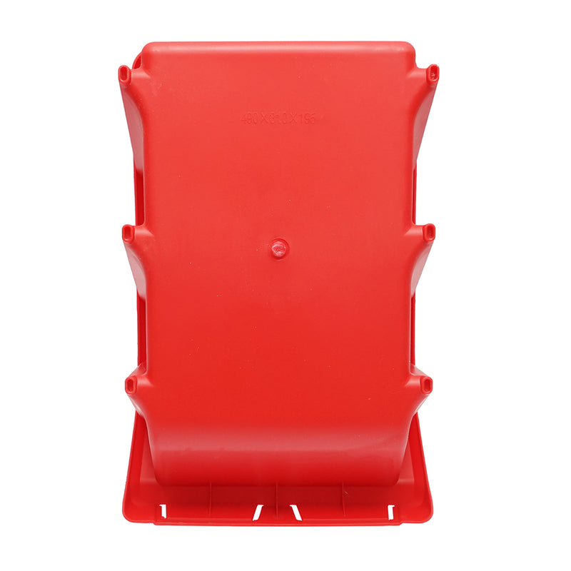 Scatola portaoggetti in plastica rossa, dimensioni 490x300x195 mm