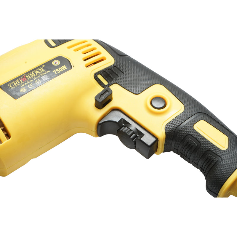 Trapano a percussione 750W, 220V, mandrino da 13 mm, 3000 giri/min Crownman