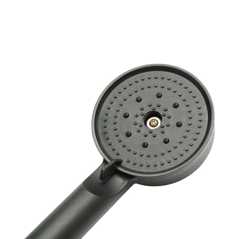 Doccetta rotonda per bagno, 5 funzioni, nero opaco, plastica, 85x220 mm