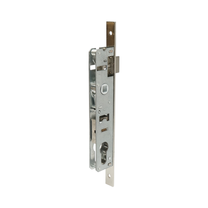 Serratura da infilare con scrocco, scatola 34x174 mm, frontale 16x240 mm, finitura nichel satinato, viti incluse