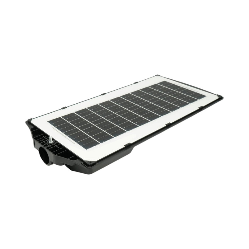 Lampione stradale solare a LED da 200 W con pannello solare da 12 W, batteria LiFePO4 da 8000 mAh, sensore di movimento, telecomando e supporto per palo (IP67)