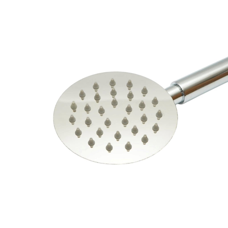 Soffione doccia rotondo, 1 funzione di getto (effetto pioggia), ugelli in silicone, finitura cromo lucido, acciaio inox, 100x225 mm