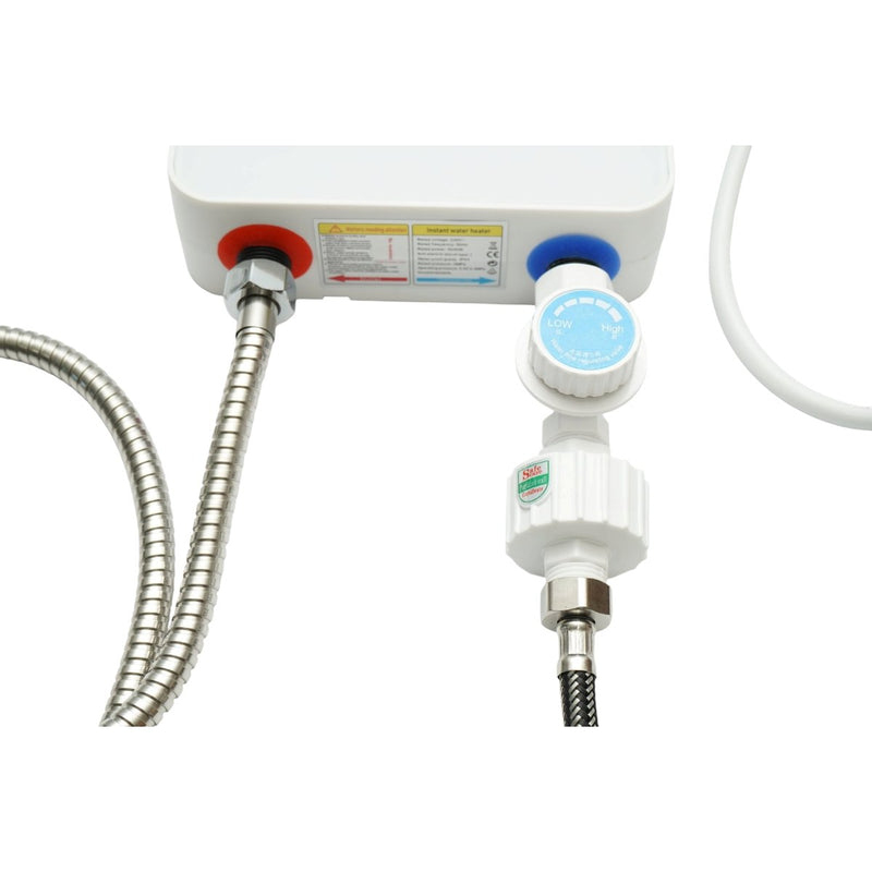 Scaldacqua elettrico istantaneo con doccetta, 220 V, 5500 W, display digitale (30–55 °C), IPX4