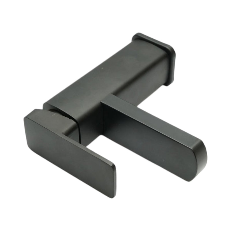 Miscelatore monocomando quadrato per lavabo, nero opaco, flessibili inclusi Breckner Germany