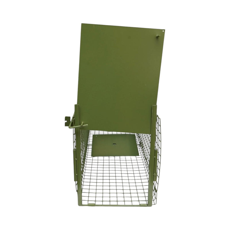 Gabbia trappola pieghevole in metallo per animali selvatici, 100x27x34 cm