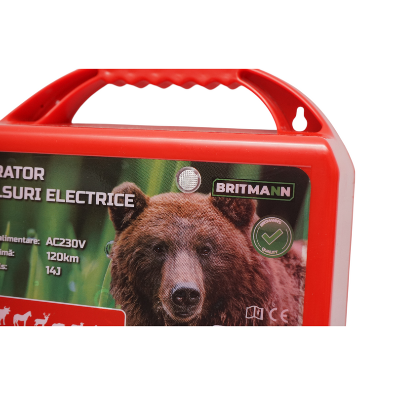 Dispositivo generatore di impulsi 14 Joule, 220V, 120 km per recinzione elettrica Britmann