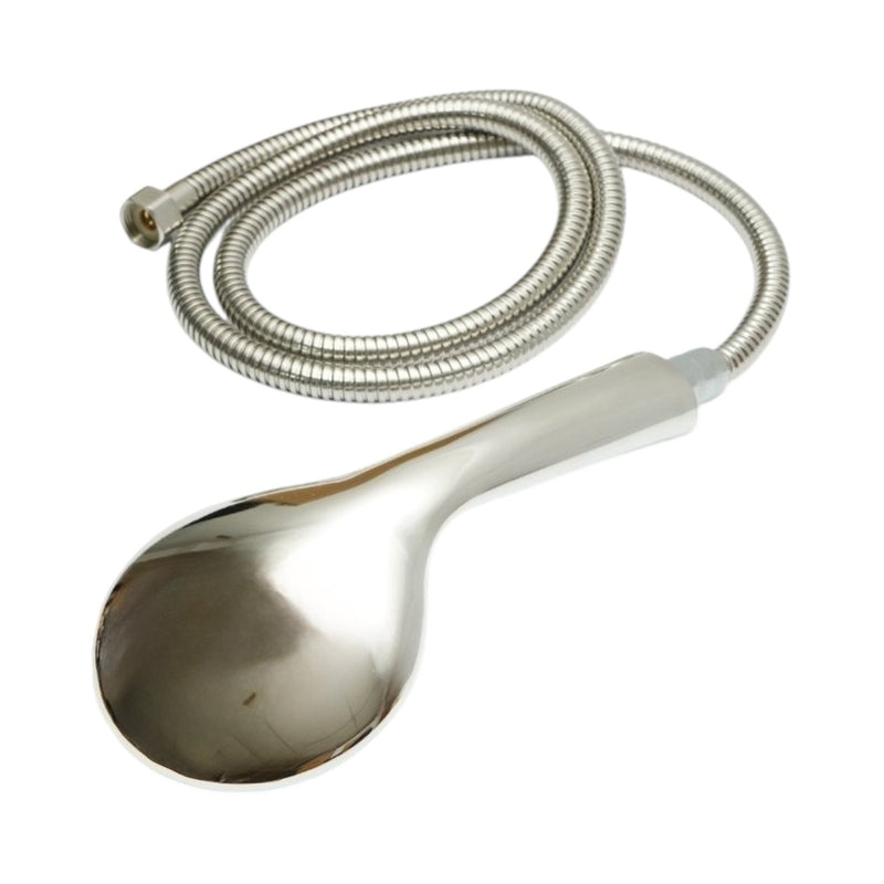 Set doccetta con flessibile zincato da 1,5 m, 5 funzioni, ugelli in silicone, finitura cromata lucida, in plastica (105x240 mm)