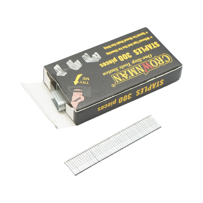 Graffatrice manuale regolabile 3-in-1 Crownman per tappezzeria (punti a C 4–14 mm, punti a U 10–12 mm, punti a T 10–14 mm), set da 300 punti incluso.
