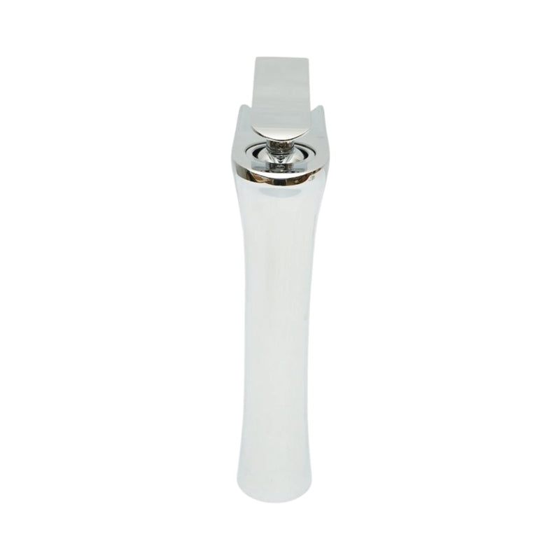 Rubinetto alto di alta qualità per lavabo da bagno in rame, con erogazione a cascata, design rotondo, miscelatore monocomando, finitura cromata lucida e flessibili inclusi.