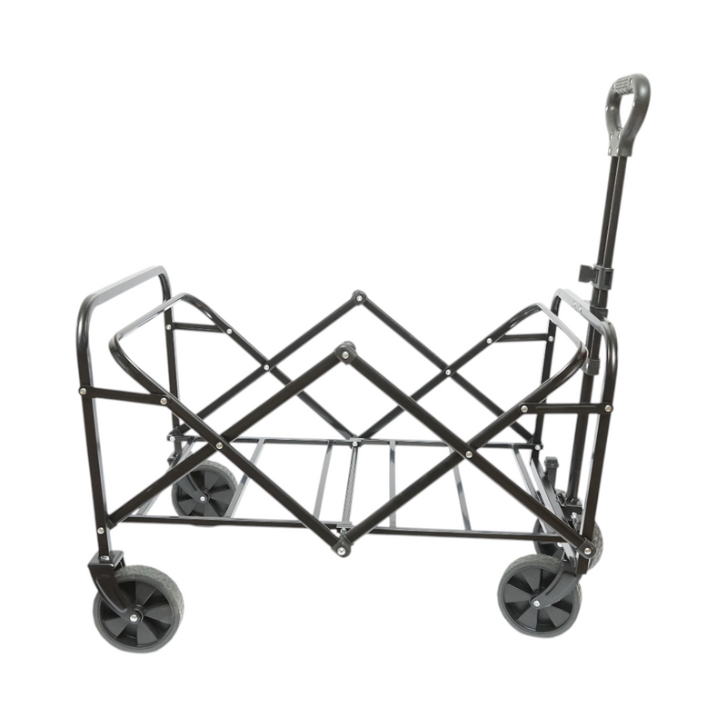 Carrello pieghevole per giardino e campeggio con ruote, manico estensibile, telaio in metallo e struttura in tessuto (70x48x47 cm) Breckner Germany